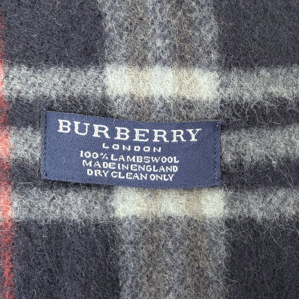 Burberry Lambswool Plaid Check Scarf Black Unisex | Warm & Soft | Quick Ship - Picture 4 of 6